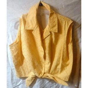 Faded Glory Ladies XL 16-18 Sleeveless Button Down Top